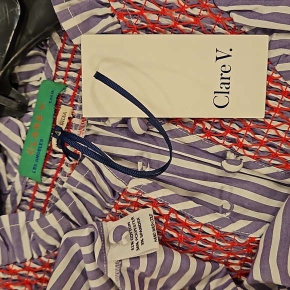 💕CLARE V. ANTHROPOLOGIE💕 Joelle Dress ~ Lilac Striped Print Large L NWT - Picture 16 of 16